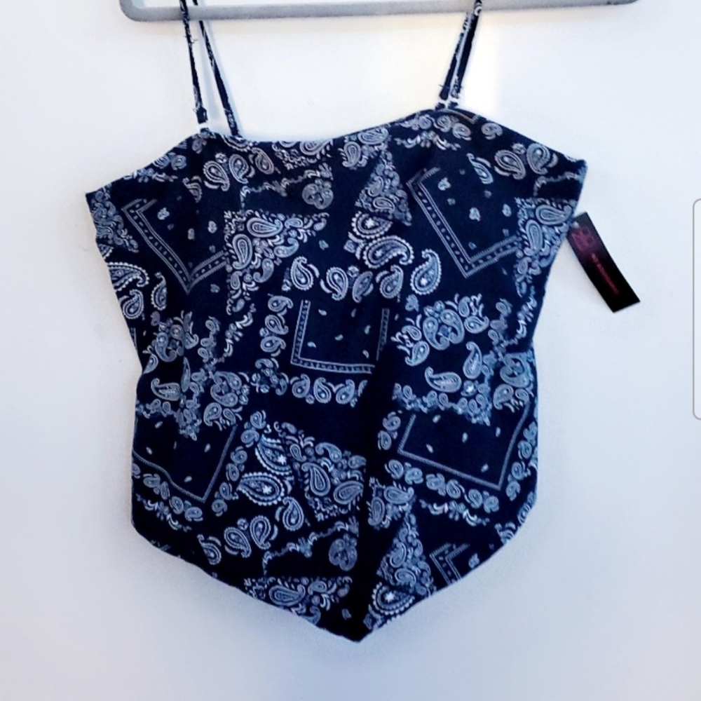 Elegant Navy Paisley Camisole
